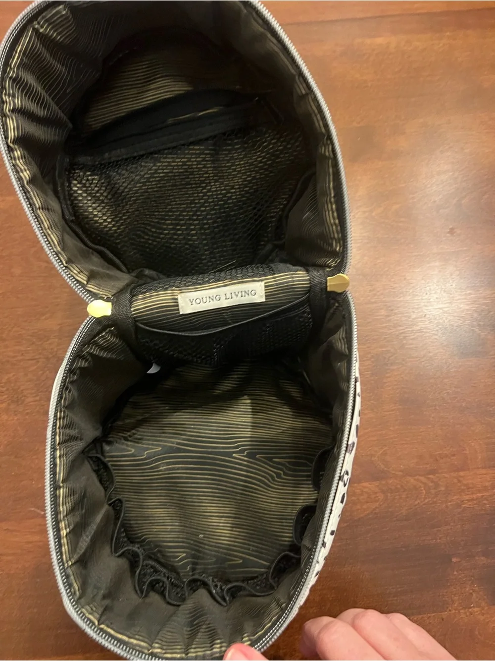 Young Living Spotted Round Diffuser Case - White with Black Leopard Spots